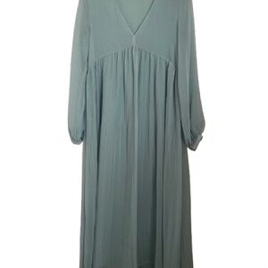 Zara Elegant Blue Long Sleeve Dress